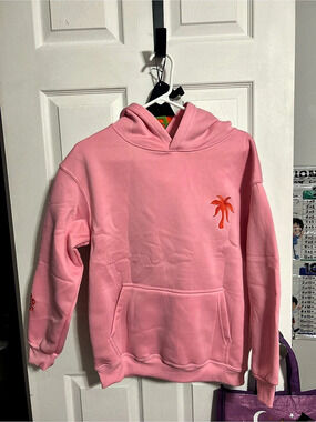 Pink Palm Puff "Everything Comes in Waves" Hoodie in Pink